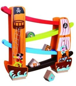 Lelin Holzspielzeug Kugelbahn / Rollbahn Pirat