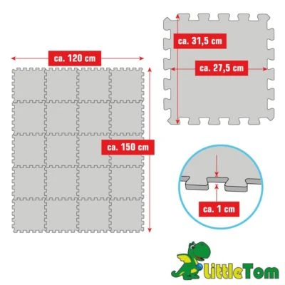 LittleTom Puzzlematte Kombi Grau Beige 16795 + 16792 18 Teile â Bild 5